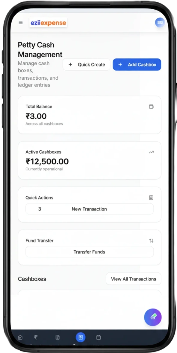 Petty Cash mobile - Cashbox on mobile